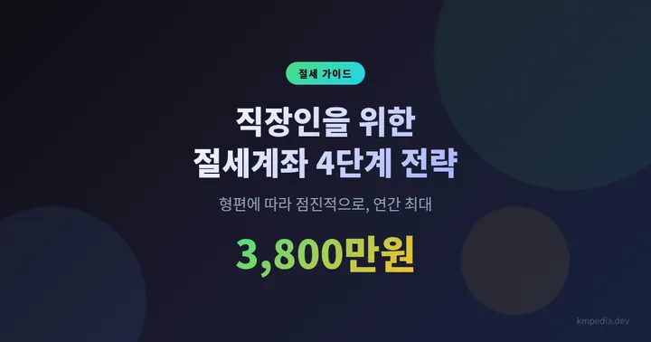 직장인을 위한 절세계좌 4단계 전략 — 연간 3,800만원까지 굴리는 법